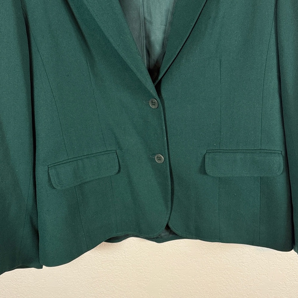 Pendleton Forest Green Wool 2 Button Blazer Size … - image 3